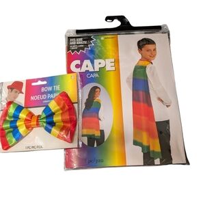 Rainbow Cape and Bow Tie Set